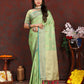 Lorenvalley Fashion Green Soft Katan Silk Woven Design Zari Weaving Pallu Saree - Swadesiicart
