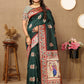 Lorenvalley Fashion Green Soft Paithani Silk Woven Design Rich Meenakari Zari Weaving Pallu Saree - Swadesiicart