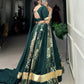 Lorenvalley Rayon and Tussar Silk Green Plain And Printed With Embossed Design Gota Lace Lehenga Choli with Dupatta | Swadesiicart
