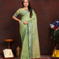 Lorenvalley Fashion Green Soft Katan Silk Woven Design Zari Weaving Pallu Saree - Swadesiicart