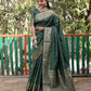 Lorenvalley Premium Bandhej Patola Silk Sarees with kanchi Borders and Contrast Zari Weaving borders Saree - Green - Swadesiicart