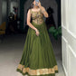 Lorenvalley Pure Rayon Green Plain With Embossed Design Lace Touch Up Lehenga Choli | Swadesiicart