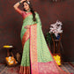 Lorenvalley Fashion Green Organza Silk Woven Design with Rich Meenakari Weaving Pallu Saree - Swadesiicart