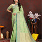 Lorenvalley Fashion Green Soft Katan Silk Woven Design Zari Weaving Pallu Saree - Swadesiicart