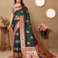 Lorenvalley Fashion Green Soft Paithani Silk Woven Design Rich Meenakari Zari Weaving Pallu Saree - Swadesiicart