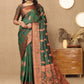 Lorenvalley Fashion Green Soft Katan Silk Woven Design Copper Zari Weaving Saree - Swadesiicart