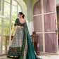 Lorenvalley Green Tussar Silk Floral Print with Foil Print Lehenga Choli with Dupatta | Swadesiicart