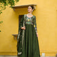 Lorenvalley Fashion Green Vichitra Silk with Multi Thread & Embroidered work Anarkali Gown with Dupatta - Swadesiicart