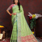 Lorenvalley Fashion Green Soft Katan Silk Woven Design Zari Weaving Pallu Saree - Swadesiicart