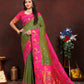Lorenvalley Fashion Green Soft Paithani Silk Woven Design Rich Zari Meenakari Weaving Saree - Swadesiicart