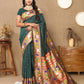 Lorenvalley Fashion Green Soft Paithani Silk Woven Design Rich Zari Meenakari Weaving Saree - Swadesiicart