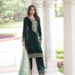 Lorenvalley Fashion Green Velvet with Rich Sequins & Zari Embroidered work Kurta Pant with Dupatta - Swadesiicart