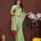 Lorenvalley Fashion Green Soft Katan Silk Woven Design Zari Weaving Pallu Saree - Swadesiicart