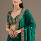 Lorenvalley Fashion Green Fendy Satin with Embroidery Double Sequence Work Saree with Blouse - Swadesiicart
