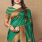 Lorenvalley Fashion Green Soft Silk Copper Zari weaving Design Saree - Swadesiicart