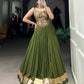 Lorenvalley Green Pure Rayon Plain With Embossed Design Lace Touch Up Lehenga Choli | Swadesiicart