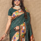 Lorenvalley Fashion Green Soft Paithani Silk Woven Design Rich Zari Meenakari Weaving Saree - Swadesiicart