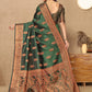 Lorenvalley Fashion Green Soft Katan Silk Woven Design Copper Zari Weaving Saree - Swadesiicart