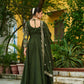 Lorenvalley Fashion Green Vichitra Silk with Multi Thread & Embroidered work Anarkali Gown with Dupatta - Swadesiicart