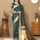 Lorenvalley Fashion Green Soft Paithani Silk Woven Design Rich Zari Meenakari Weaving Saree - Swadesiicart
