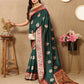 Lorenvalley Fashion Green Soft Paithani Silk Woven Design Rich Meenakari Zari Weaving Pallu Saree - Swadesiicart