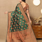 Lorenvalley Fashion Green Soft Katan Silk Woven Design Copper Zari Weaving Saree - Swadesiicart