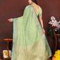 Lorenvalley Fashion Green Soft Katan Silk Woven Design Zari Weaving Pallu Saree - Swadesiicart