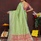 Lorenvalley Fashion Green Soft Katan Silk Woven Design Zari Weaving Pallu Saree - Swadesiicart