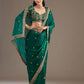Lorenvalley Fashion Green Fendy Satin with Embroidery Double Sequence Work Saree with Blouse - Swadesiicart