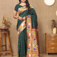 Lorenvalley Fashion Green Soft Paithani Silk Woven Design Rich Zari Meenakari Weaving Saree - Swadesiicart
