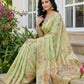 Anaita Green Linen Woven Work Saree With Blouse
