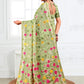 Anaita Green Linen Printed Saree With Blouse