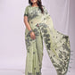 Anaita Green Linen Printed Saree With Blouse