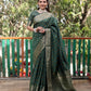 Lorenvalley Premium Bandhej Patola Silk Sarees with kanchi Borders and Contrast Zari Weaving borders Saree - Green - Swadesiicart