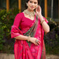 Anaita Green Soft Silk Saree With Floral Printed Work With Blouse