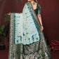 Anaita Green Zari Weaving Work Satin Silk Saree With Blouse