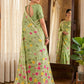 Anaita Green Linen Woven Work Saree With Blouse