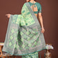 Anaita Green Banarasi Silk Saree With Blouse