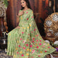 Anaita Green Linen Printed Saree With Blouse