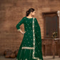 Anaita Green Premium Embroidered Vichitra Silk Lehenga Style Suit
