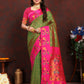 Lorenvalley Fashion Green Soft Paithani Silk Woven Design Rich Zari Meenakari Weaving Saree - Swadesiicart
