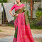 Anaita Green Soft Silk Saree With Floral Printed Work With Blouse