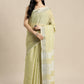 Anaita Green Linen Saree With Blouse