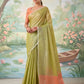 Anaita Green Tissue Saree With Blouse