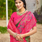 Anaita Green Soft Silk Saree With Floral Printed Work With Blouse