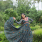 Lorenvalley Grey Faux Georgette Bandhani Print Work With Kutchi Patch Work Gown | Swadesiicart
