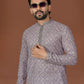 Anaita Grey Lucknowi Silk Straight Kurta