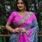Lorenvalley Premium Pure Bandhej Tapeta Soft light weight silk saree with zari weaving Border - Multicolor - Swadesiicart