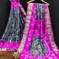 Lorenvalley Premium Pure Bandhej Tapeta Soft light weight silk saree with zari weaving Border - Multicolor - Swadesiicart