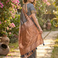 Anaita Grey Linen Woven Work Saree With Blouse